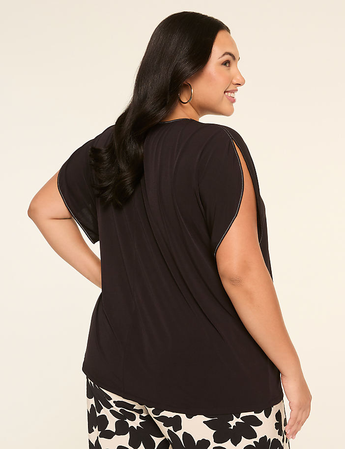 Split-Sleeve Keyhole Top