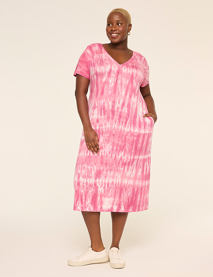 Short-Sleeve V-Neck T-Shirt Dress