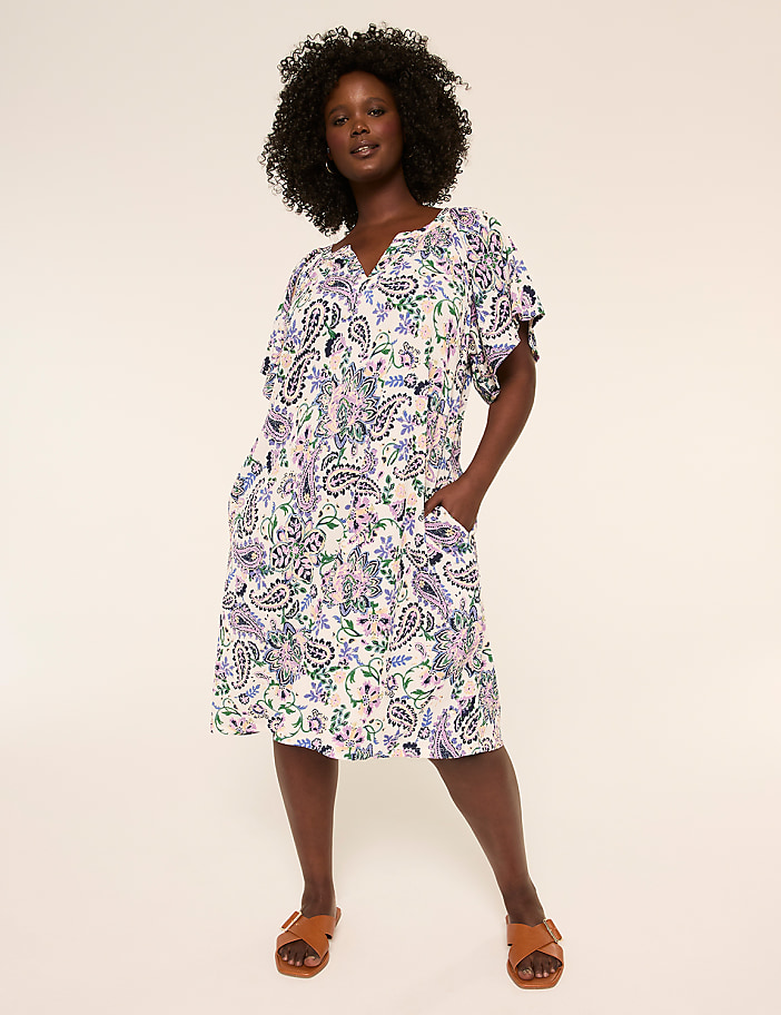 Notch-Neck Short Dress