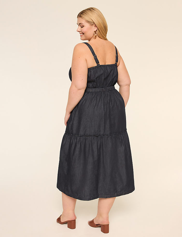 V-Neck Tie-Waist Tiered Maxi Dress