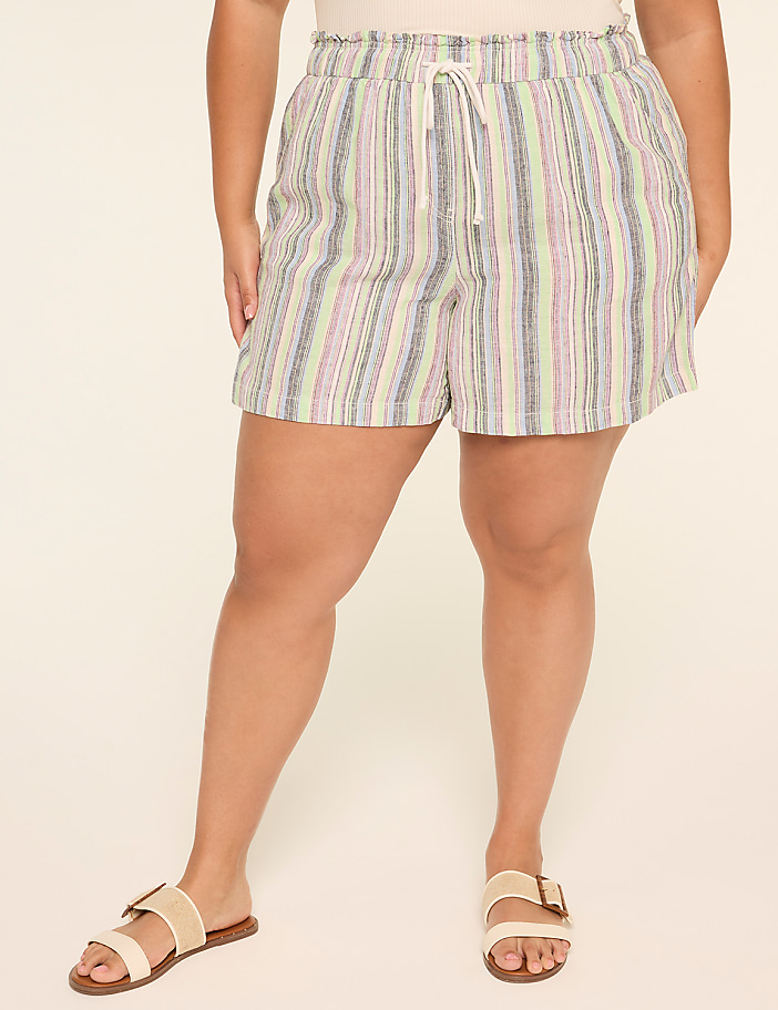 Linen-Blend Relaxed Pull-On 5.5&rdquo; Short