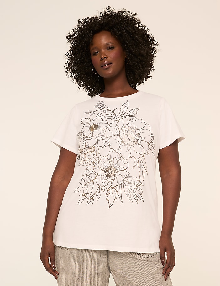 Flower Outline Graphic Tee
