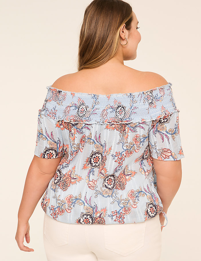 Printed Off-The-Shoulder Blouse
