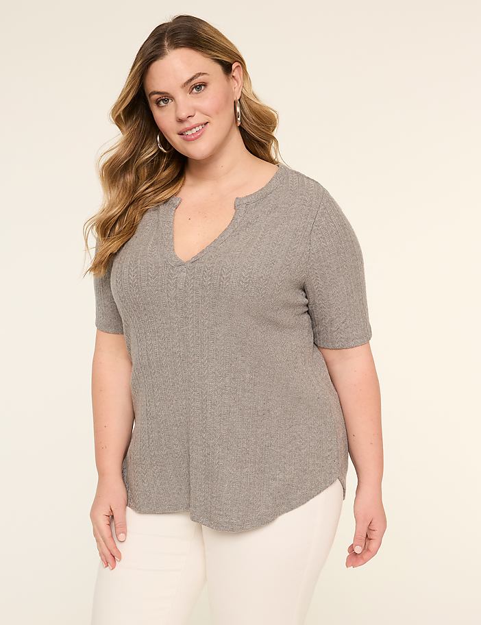 Elbow-Sleeve Soft Spun Tunic Tee