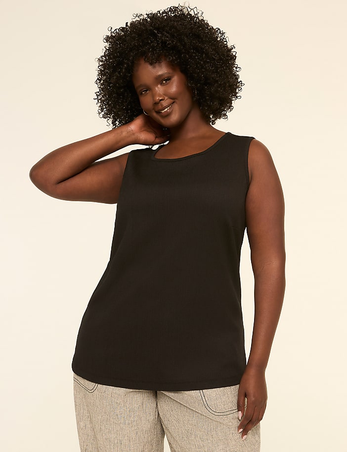 Crinkle Crew-Neck Tank