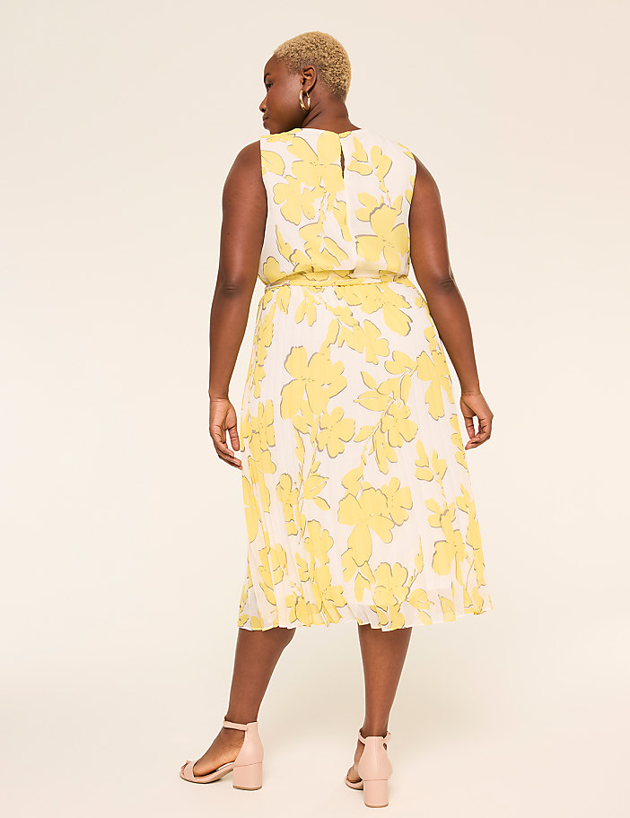 Sleeveless Pleated Midi Dress