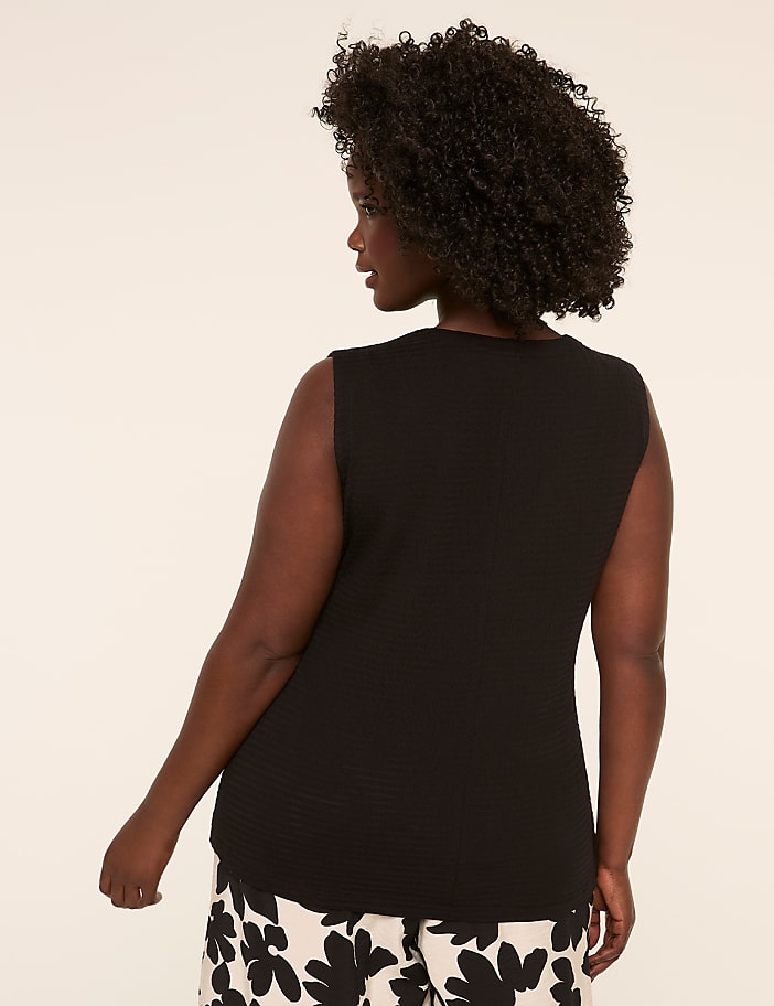 Sleeveless Jacquard Knit Wrap Top
