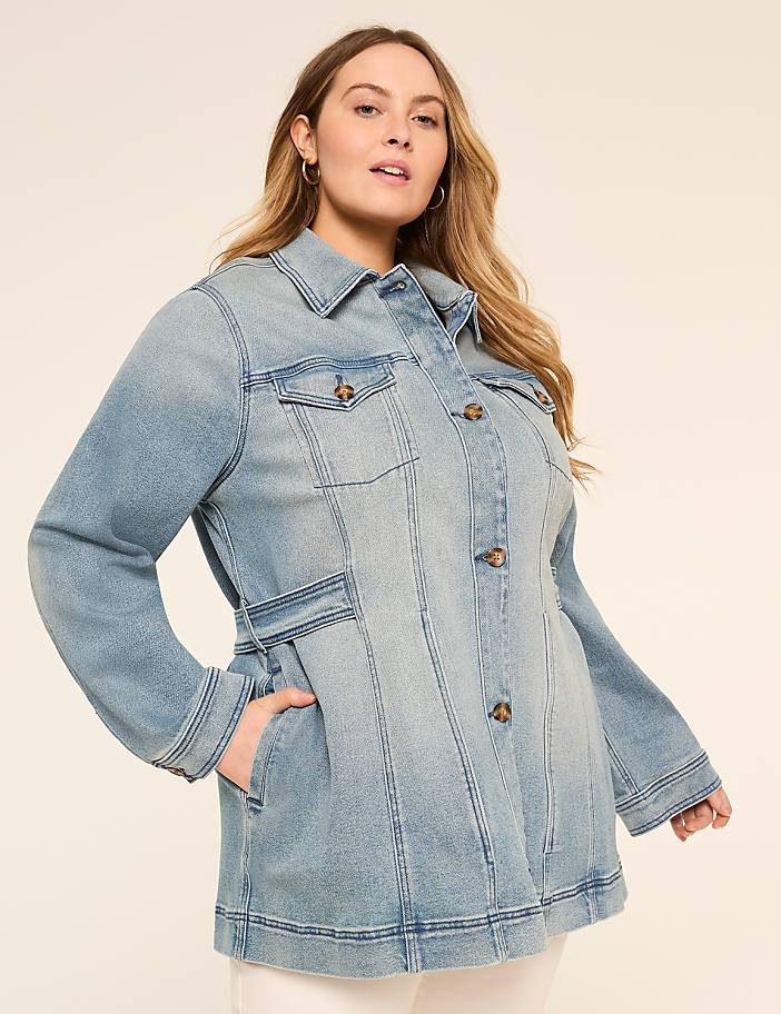Long Denim Trucker Jacket
