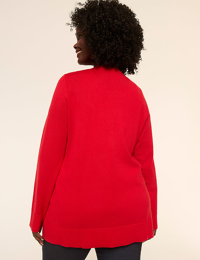 Modern Long-Sleeve Open-Front Cardigan