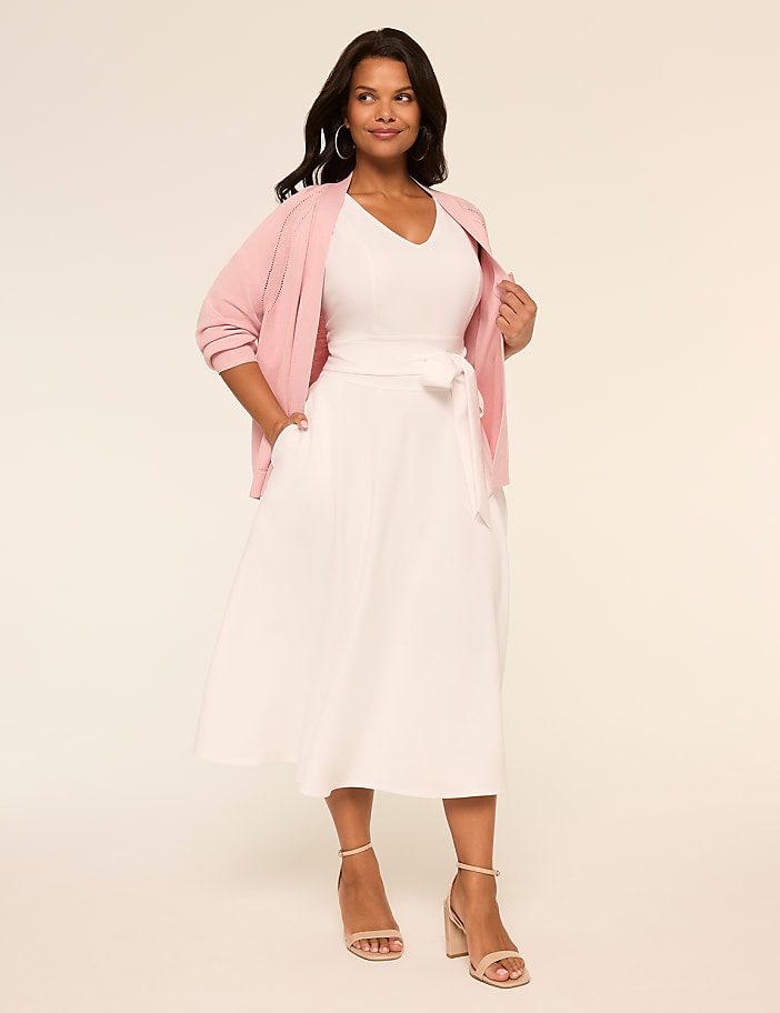 Lena Sleeveless Level-Hem Midi Dress