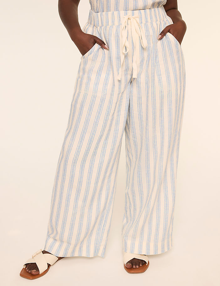 Linen-Blend Wide Leg Pant