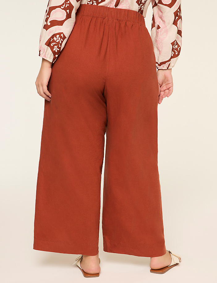Linen-Blend Wide Leg Pant