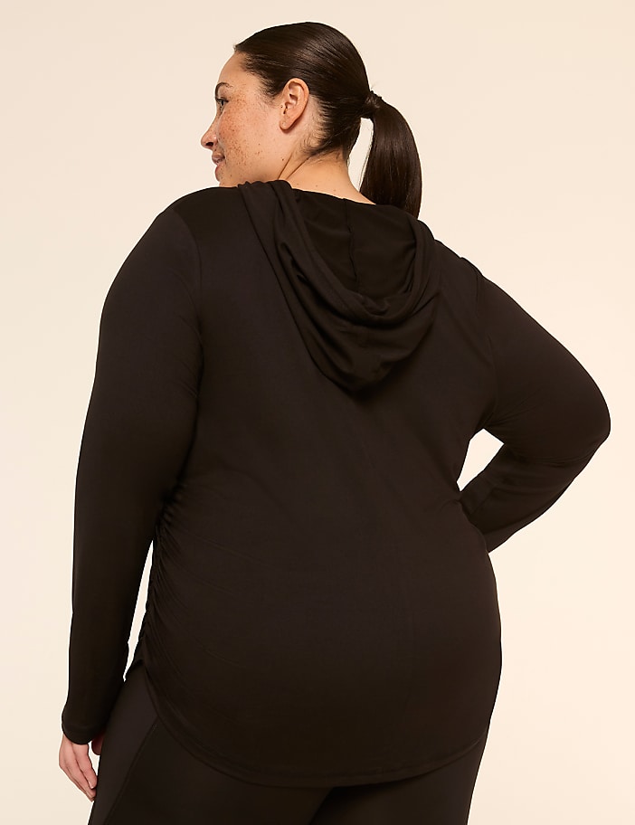 LIVI Soft Long-Sleeve Side-Ruched Hoodie