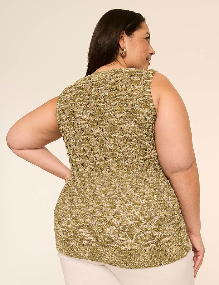 V-Neck Stitch Sweater Tank