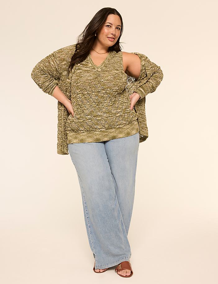 V-Neck Stitch Sweater Tank