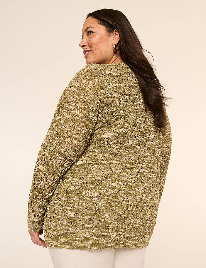 Open-Front Stitch Cardigan