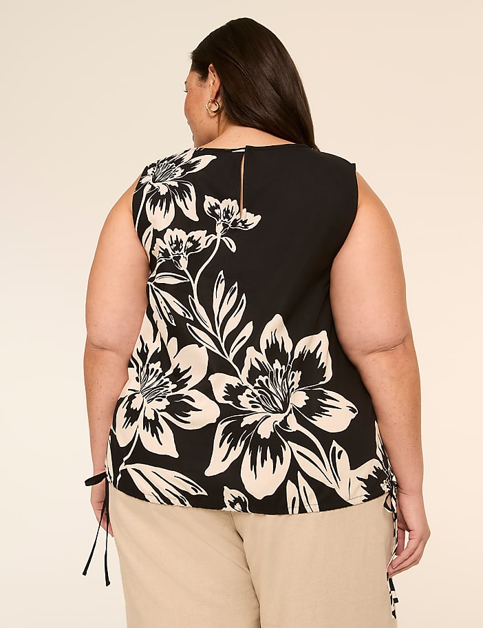 Crew-Neck Tie-Waist Popover Tank