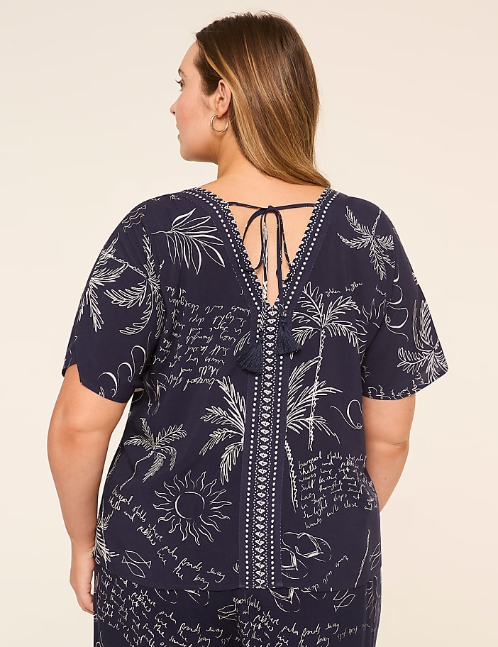 Dolman-Sleeve V-Neck Top