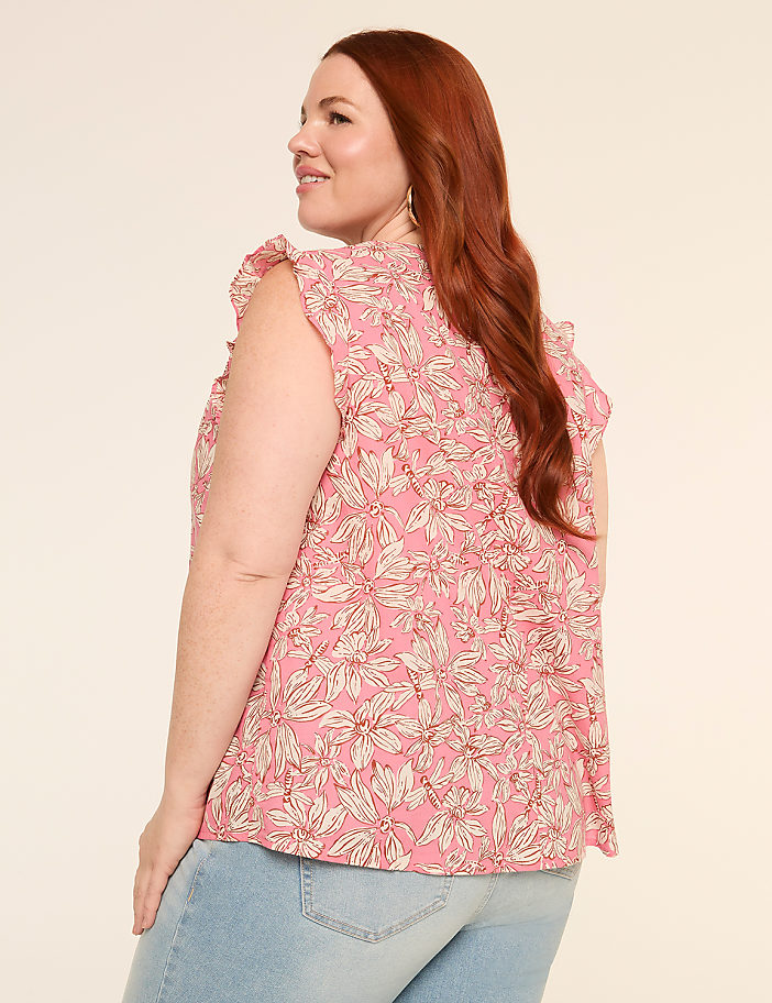 Flutter-Sleeve Smocked-Yoke Top