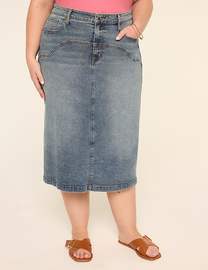 Denim Midi Skirt
