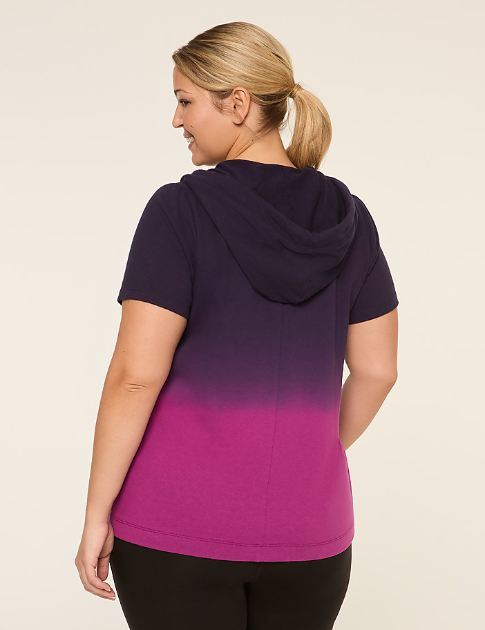 LIVI French Terry Short-Sleeve Dip-Dye Hoodie