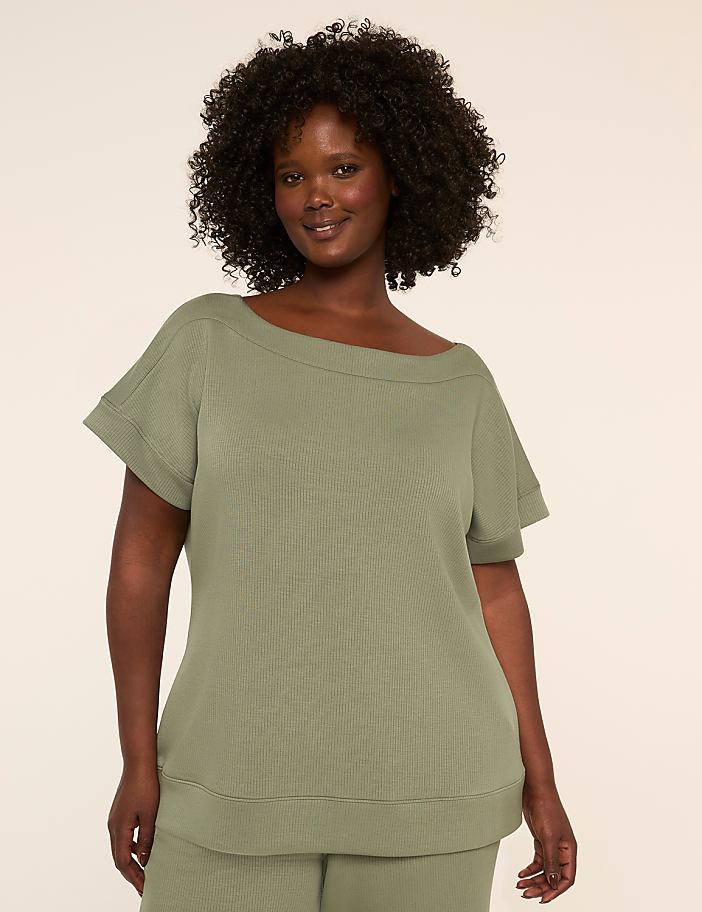 LIVI Ribbed Journey Boatneck Top