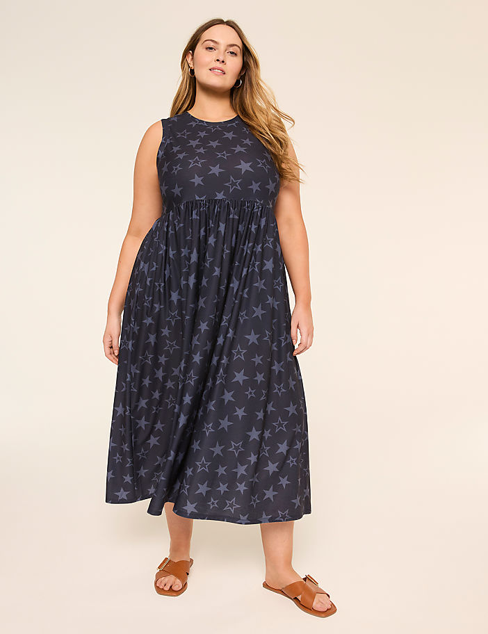 Sleeveless Easy Swing Midi Dress