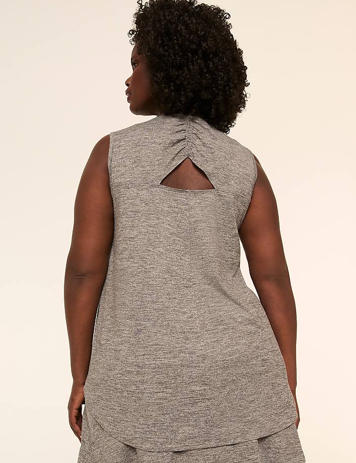 LIVI Soft Marled Ruched-Back Tank