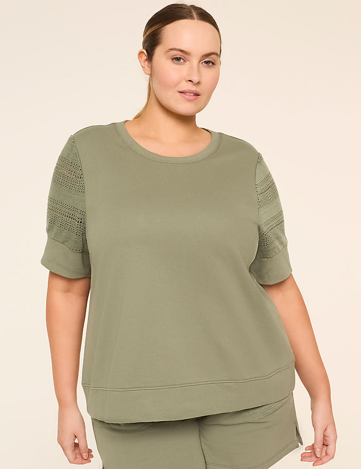 LIVI French Terry Elbow-Sleeve Sweatshirt