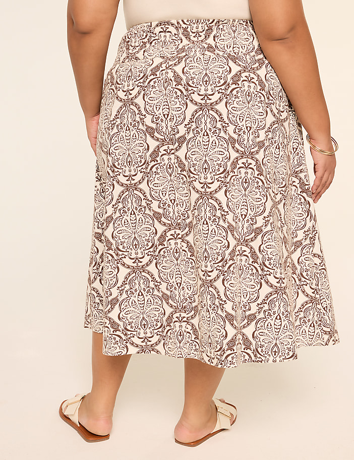 Smocked-Waist Midi Skirt