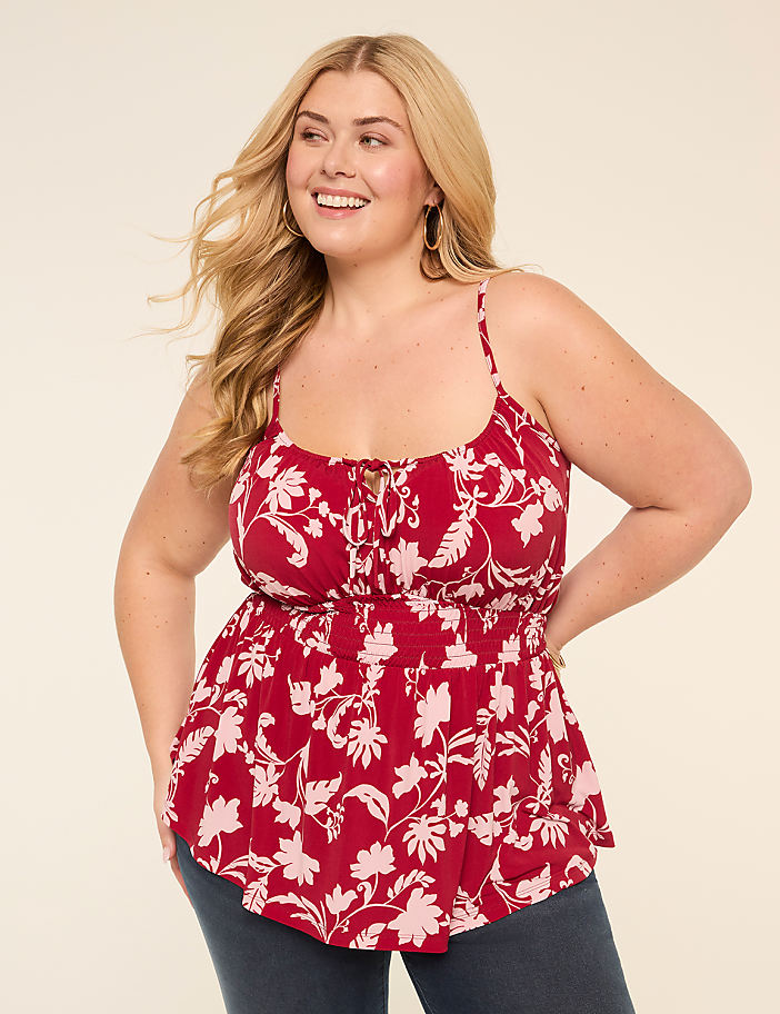 Tie-Neck Peplum Tank