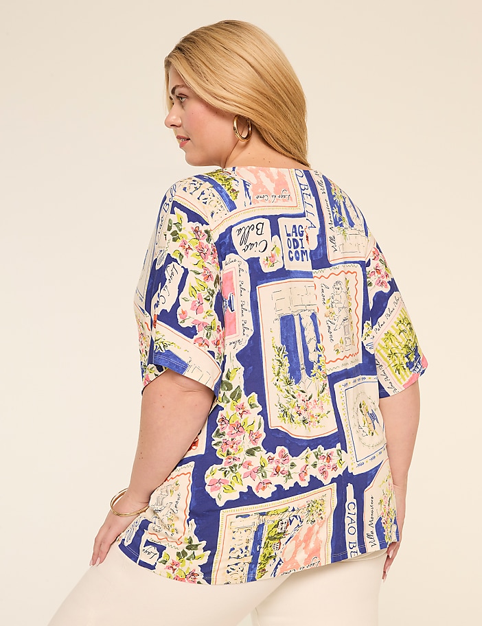 Dolman-Sleeve Smocked-Front Top