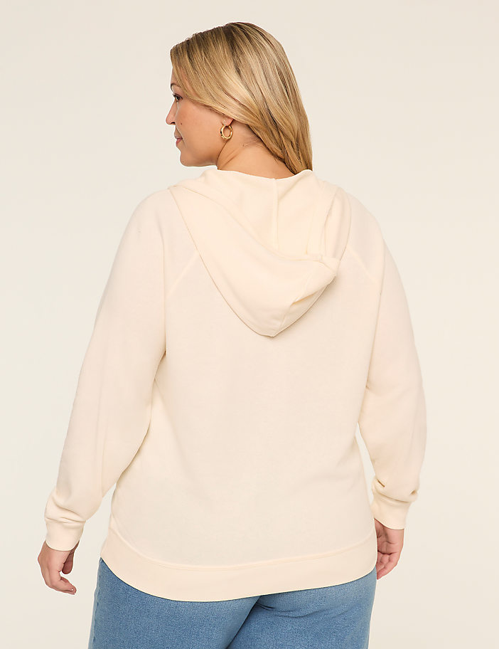 Notch-Neck Crochet-Trim Hoodie