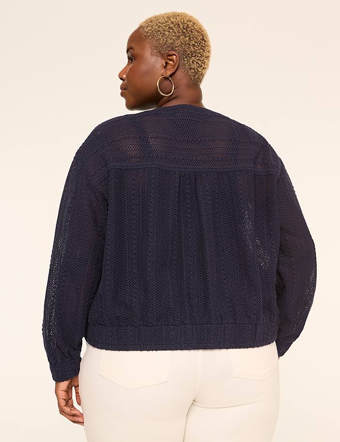 Eyelet Bomber Jacket