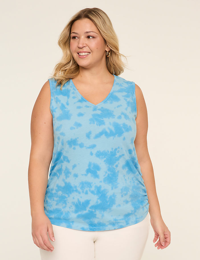 V-Neck Side-Ruched Tank