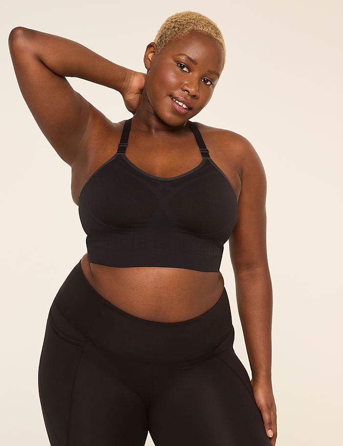 Low-Impact Seamless Strappy-Back Sports Bra