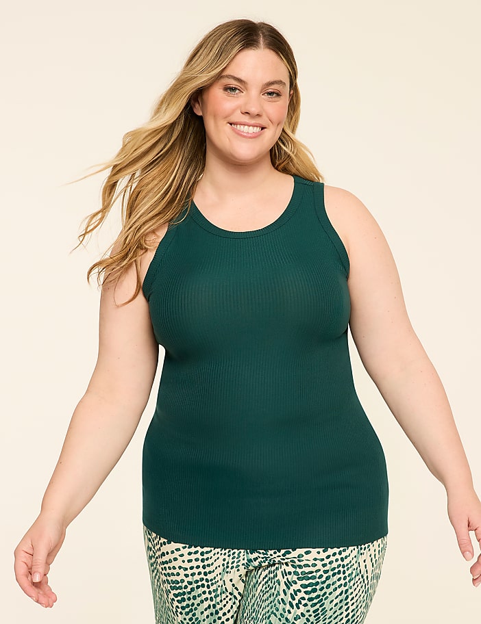 High-Neck Rib Tank