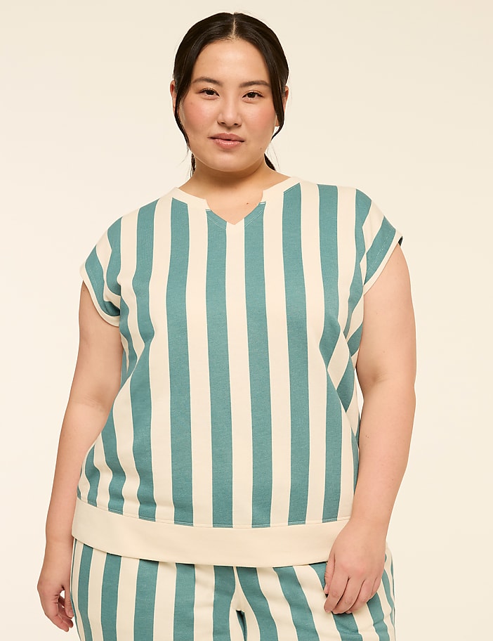 LIVI French Terry Striped Top