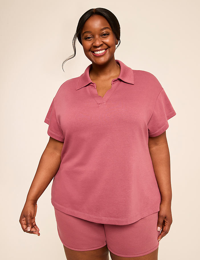 French Terry Polo Top