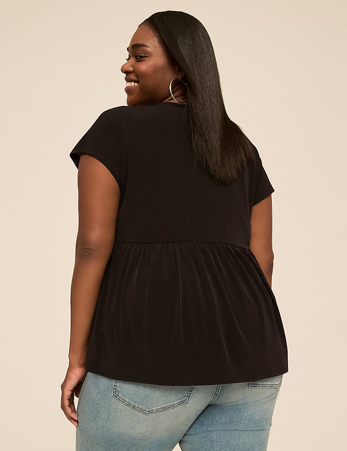 Cap-Sleeve Babydoll Top