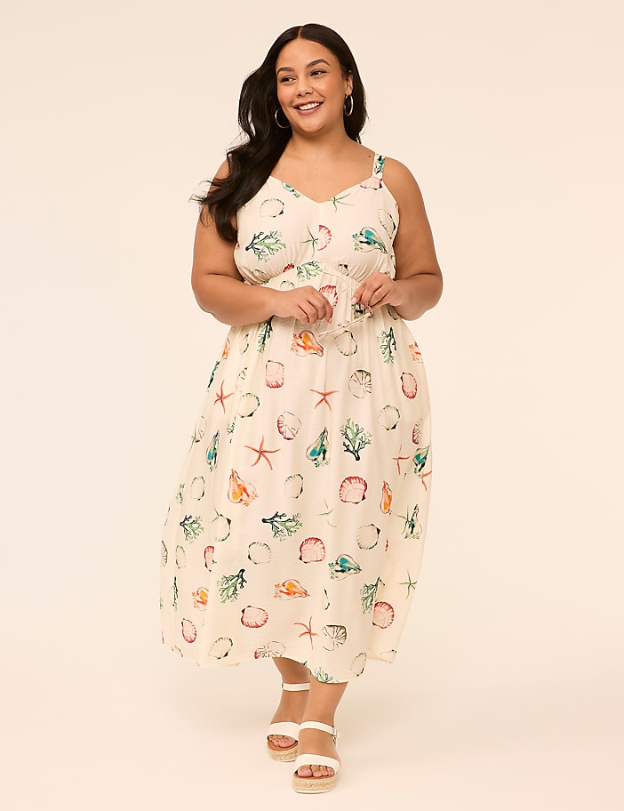 Sleeveless V-Neck Midi Dress
