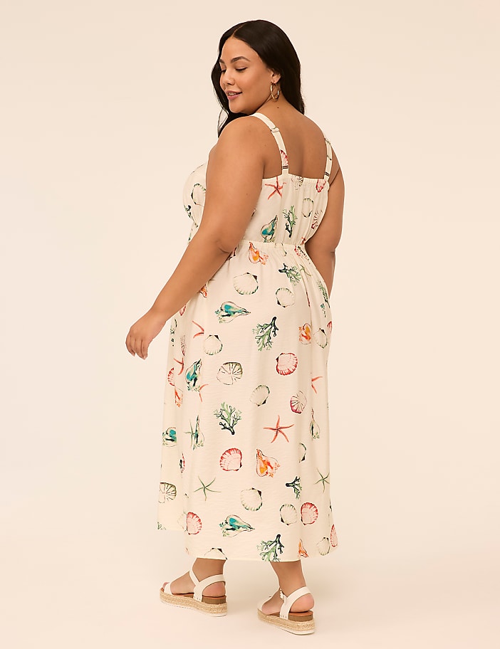 Sleeveless V-Neck Midi Dress