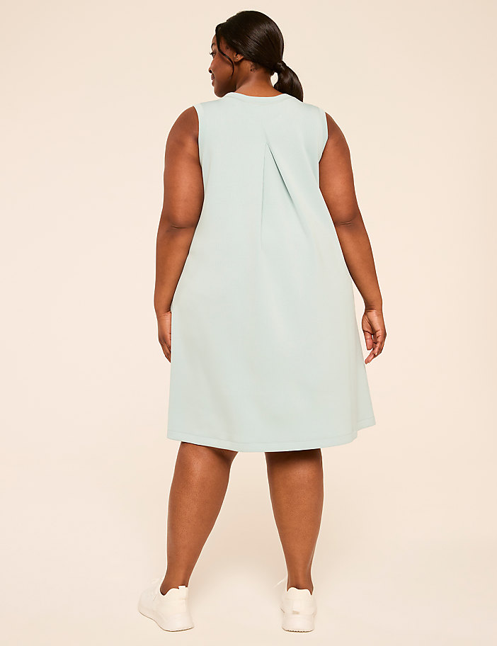 LIVI Ribbed Journey Sleeveless Back-Pleat Dress