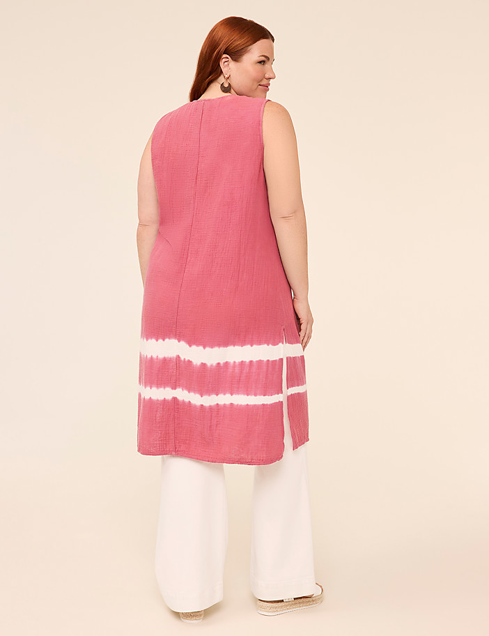 Gauze Longline Vest Overpiece
