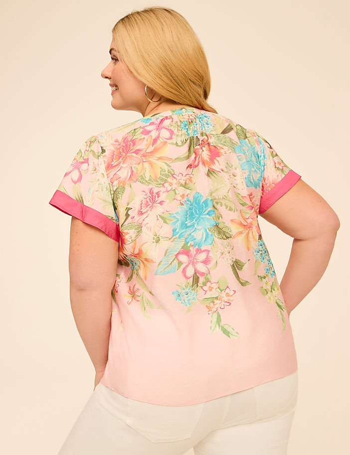 Flutter-Sleeve Split-Neck Popover Top