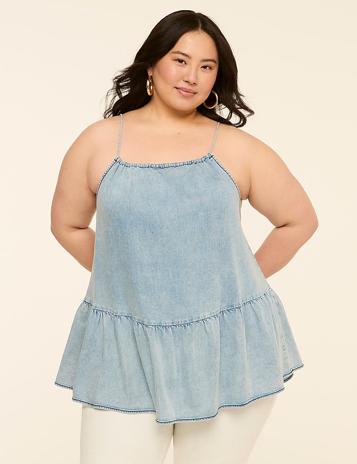 Denim Peplum Tank