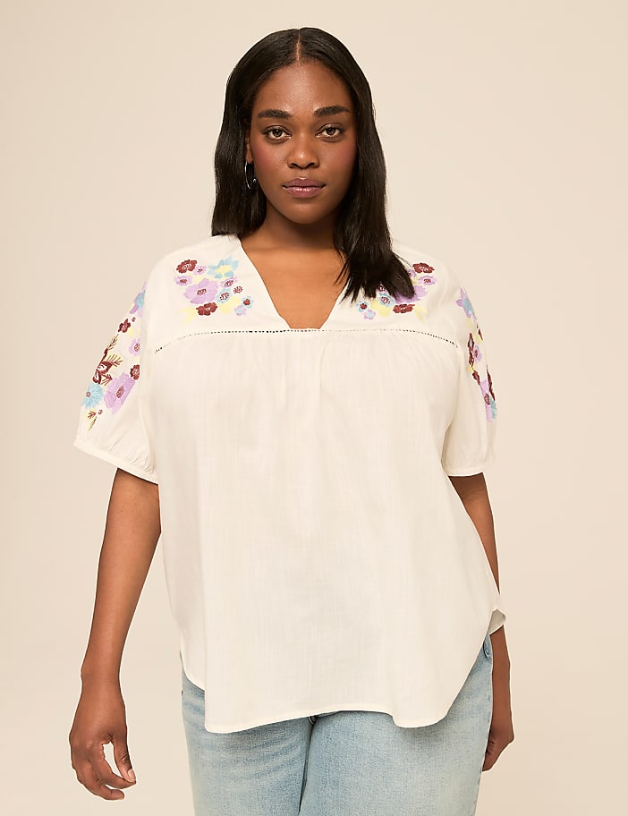 Perfect Sleeve Babydoll Popover Blouse