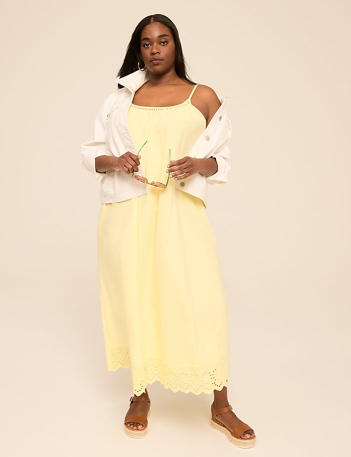 Eyelet-Hem Maxi Dress