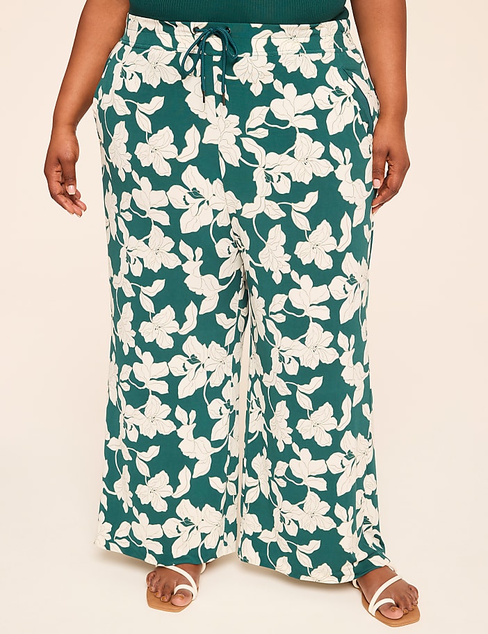 Matte Jersey Pull-On Wide Leg Pant