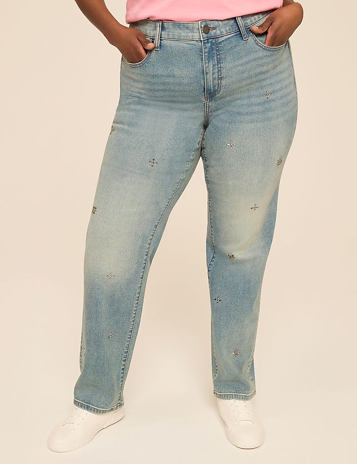 360 Flex Signature Fit Embellished Straight Leg Jean